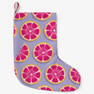 Petite Chaussette De Noël Motif sans soudure, tranches de pamplemousse avec 