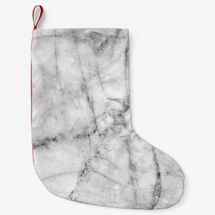 Petite Chaussette De Noël Motif sur la texture du sol en marbre blanc et dos