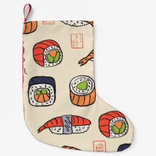 Petite Chaussette De Noël motif sushi transparent