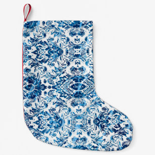 Petite Chaussette De Noël Motif transparent damassé géométrique avec texte d