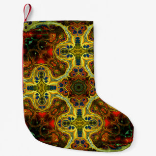 Petite Chaussette De Noël motif vintage Art nouveau en vert, y
