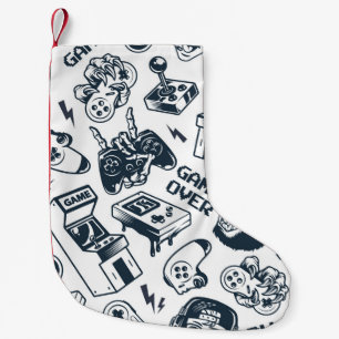 Petite Chaussette De Noël Motif vintage de jeux rétro.
