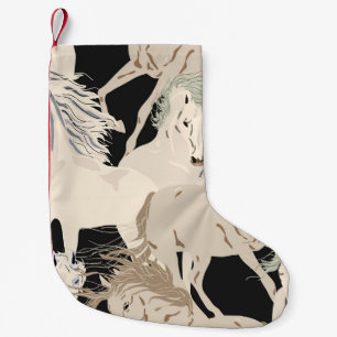 Petite Chaussette De Noël Motif vintage sans soudure à cheval Galloping. CAR
