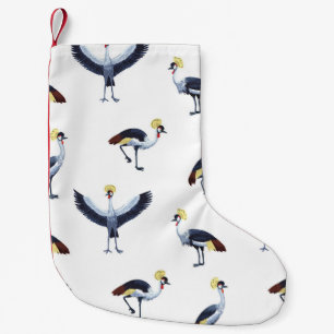 Petite Chaussette De Noël motif vintage sans soudure avec grues couronnées.