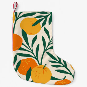 Petite Chaussette De Noël Motif vintage sans soudure avec mandarins. Ha tend