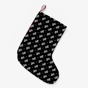 Petite Chaussette De Noël Motif violon - noir et blanc