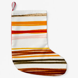 Petite Chaussette De Noël Motif White Lines. Dessin d'encre des bandes géomé