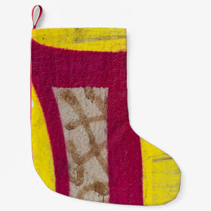 Petite Chaussette De Noël Mur jaune et rose