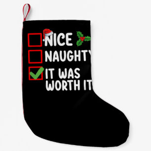 Petite Chaussette De Noël Nice Naughty C'Était Vaut La Liste De Noël