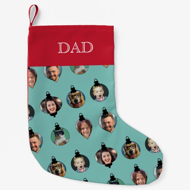 Petite Chaussette De Noël Noël Amusant Famille Visages Ornements (Devant)