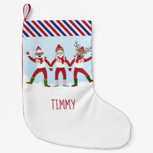 Petite Chaussette De Noël Noël avec le Père Noël, Rudolph, Ours polaire