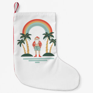 Petite Chaussette De Noël Noël coloré de Père Noël hawaïenne
