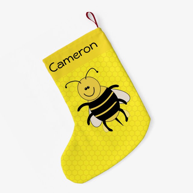 Petite Chaussette De Noël Noël d'abeille de miel stockant votre nid (Dos (Accrochage))