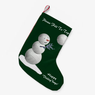 Petite Chaussette De Noël Noël de bonhomme de neige de volleyball