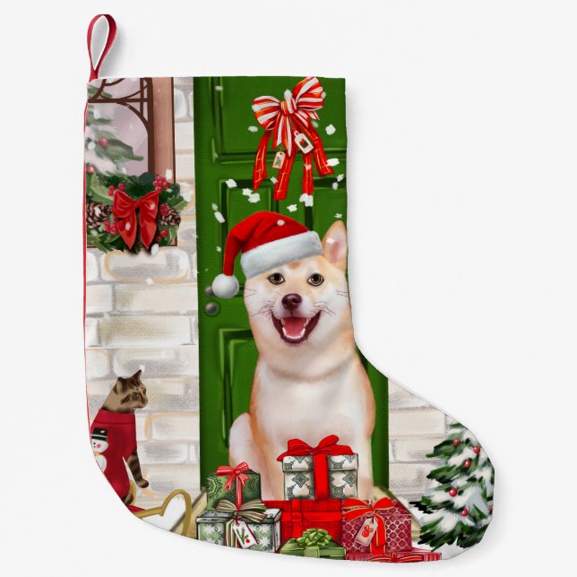 Petite Chaussette De Noël Noël de Chien Shiba Inu (Devant)