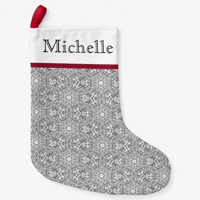 Petite Chaussette De Noël Noël de la mosaïque de monogramme (Devant)