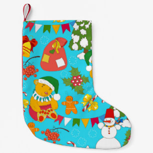 Petite Chaussette De Noël Noël de l'ours en peluche : Motif amical pour les