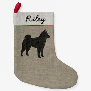 Petite Chaussette De Noël Noël de race de chien personnalisé par silhouett
