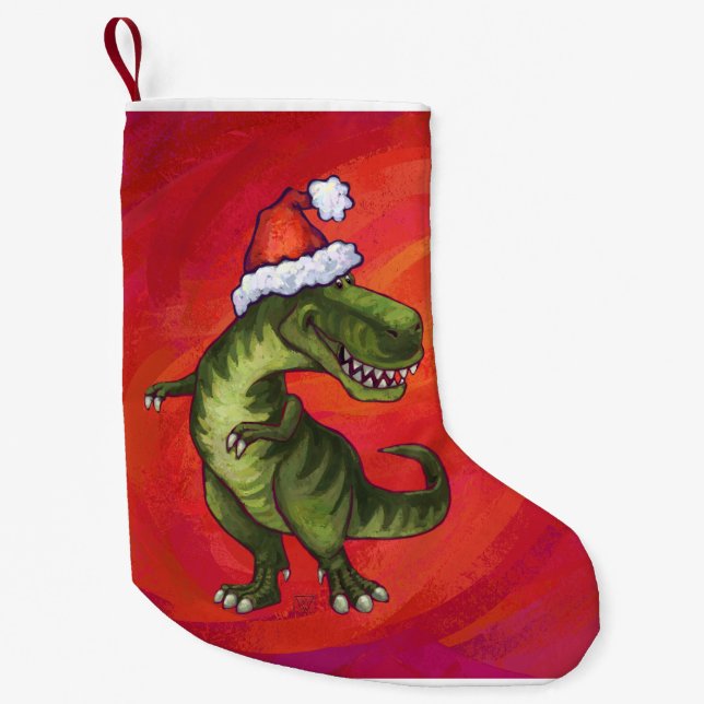 Petite Chaussette De Noël Noël de Tyrannosaurus (Devant)