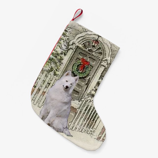 Petite Chaussette De Noël Noël des amants Samoyés (Devant (Accrochage))