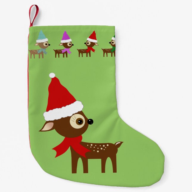 Petite Chaussette De Noël Noël des gentils rennes Stocking (Devant)