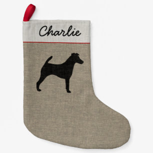 Petite Chaussette De Noël Noël doux de vacances de silhouette de chien de
