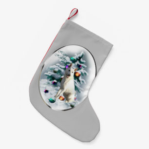Petite Chaussette De Noël Noël du berger allemand blanc