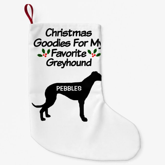 Petite Chaussette De Noël Noël Du Chien Greyhound Favori (Devant)