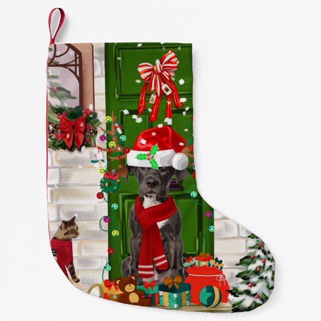 Petite Chaussette De Noël Noël du grand chien Danois (Devant)
