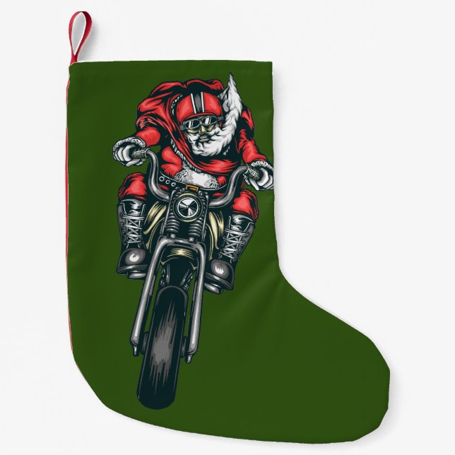 Petite Chaussette De Noël Noël moto (Devant)