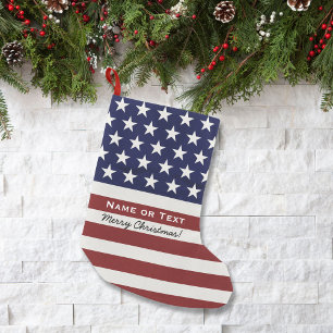 Petite Chaussette De Noël Noël patriotique de drapeau américain des