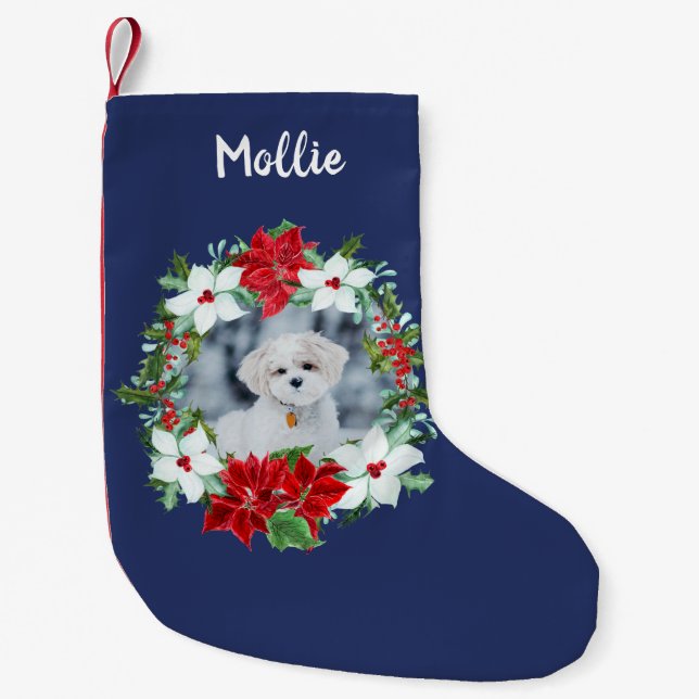 Petite Chaussette De Noël Noël personnalisé | Photo pour animaux de vacances (Devant)