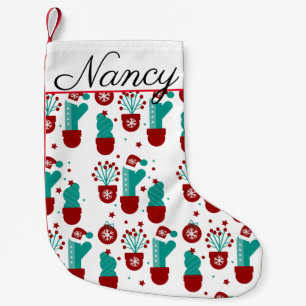 Petite Chaussette De Noël Noël Plantes Cactus Verdure Whimisical