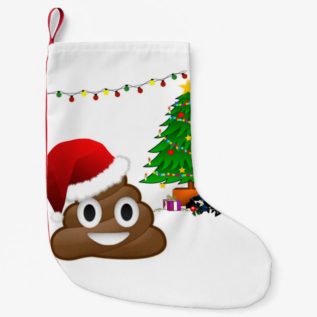 Petite Chaussette De Noël noël poo émoji xmas stockage (Devant)