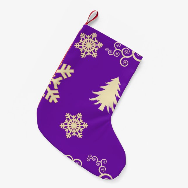Petite Chaussette De Noël Noël pourpre (Devant (Accrochage))