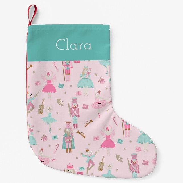 Petite Chaussette De Noël Noël rose pastel Nutcracker (Devant)