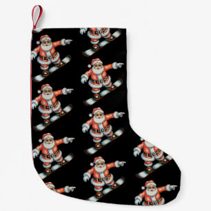 Petite Chaussette De Noël Noël Santa Snowboard Snowboarding Xmas Famille