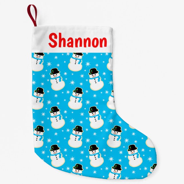 Petite Chaussette De Noël Noël Snowman Motif de cookies (Devant)