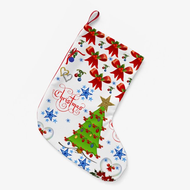 Petite Chaussette De Noël Noël Stocker blanc (Devant (Accrochage))
