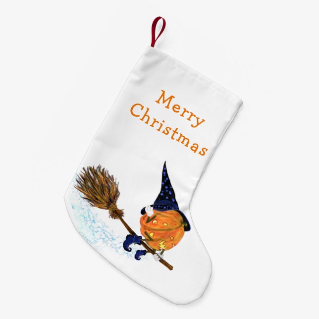 Petite Chaussette De Noël Noël Stocker Halloween sorcier Citrouille volant (Devant (Accrochage))