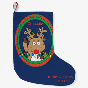 Petite Chaussette De Noël Noël Stocker "ReindeerLights"