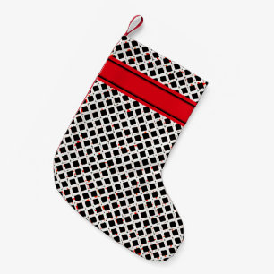 Petite Chaussette De Noël Noir Blanc Rouge Élégant Chic Motif