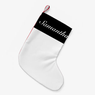 Petite Chaussette De Noël Noir minimaliste de Noël noir blanc