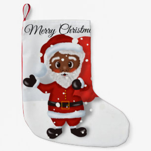Petite Chaussette De Noël Noir Père Noël Stocker