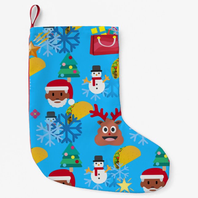 Petite Chaussette De Noël noir père Noël taco noël stockage (Devant)