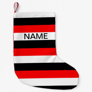 Petite Chaussette De Noël Noir, rouge et blanc Récipiendaire de Noël rayé