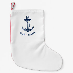 Petite Chaussette De Noël Nom de bateau de voile Ancre de la Marine Croisièr