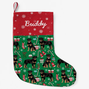 Petite Chaussette De Noël Nom de chien personnalisé Rottweiler