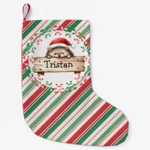 Petite Chaussette De Noël Nom de l'enfant de Hérisson mignon