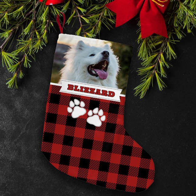 Petite Chaussette De Noël Nom du chien de bison rouge rustique - photo (Créateur téléchargé)
